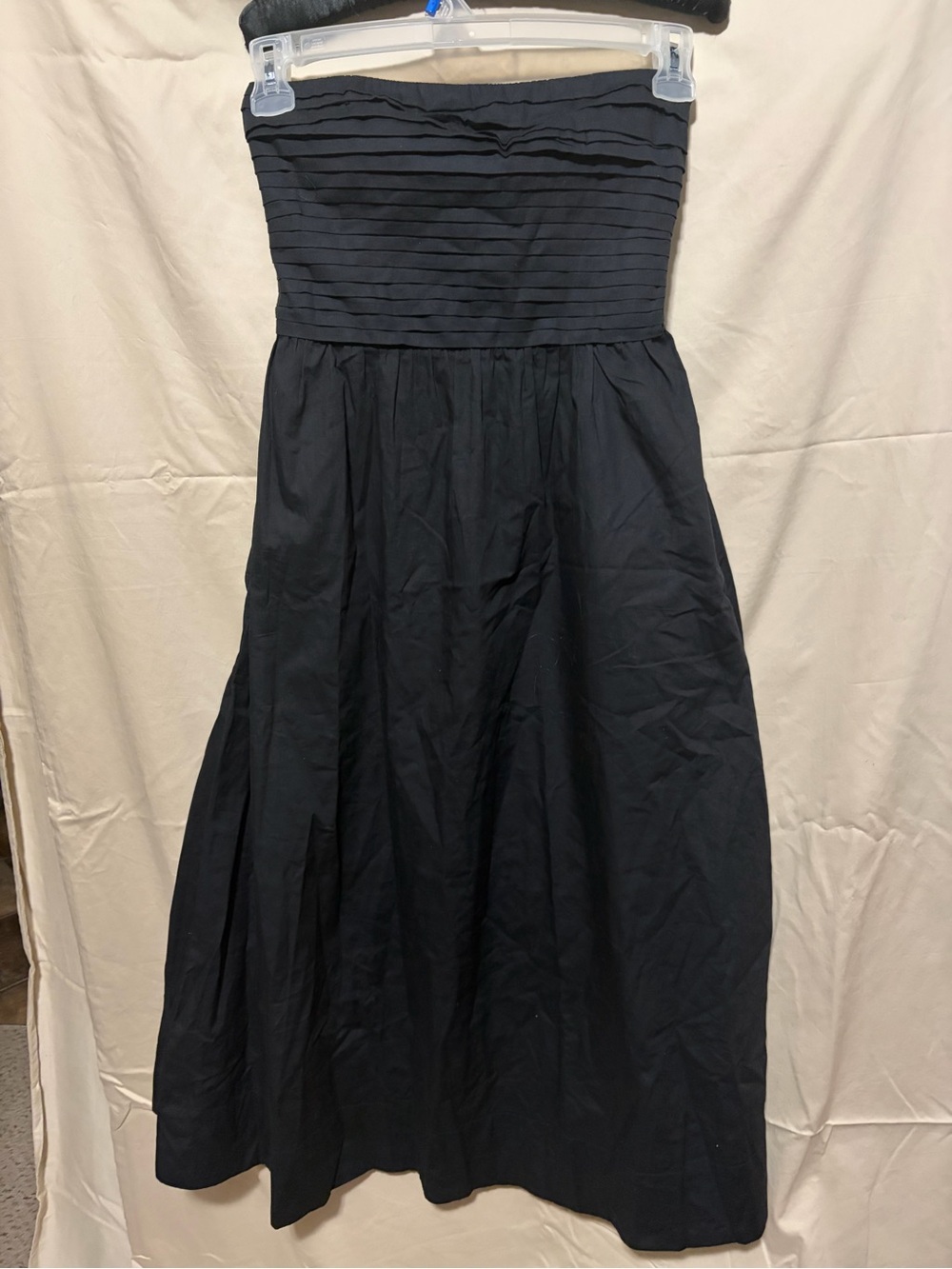 Agolde Strapless Black A-Line Midi Gown